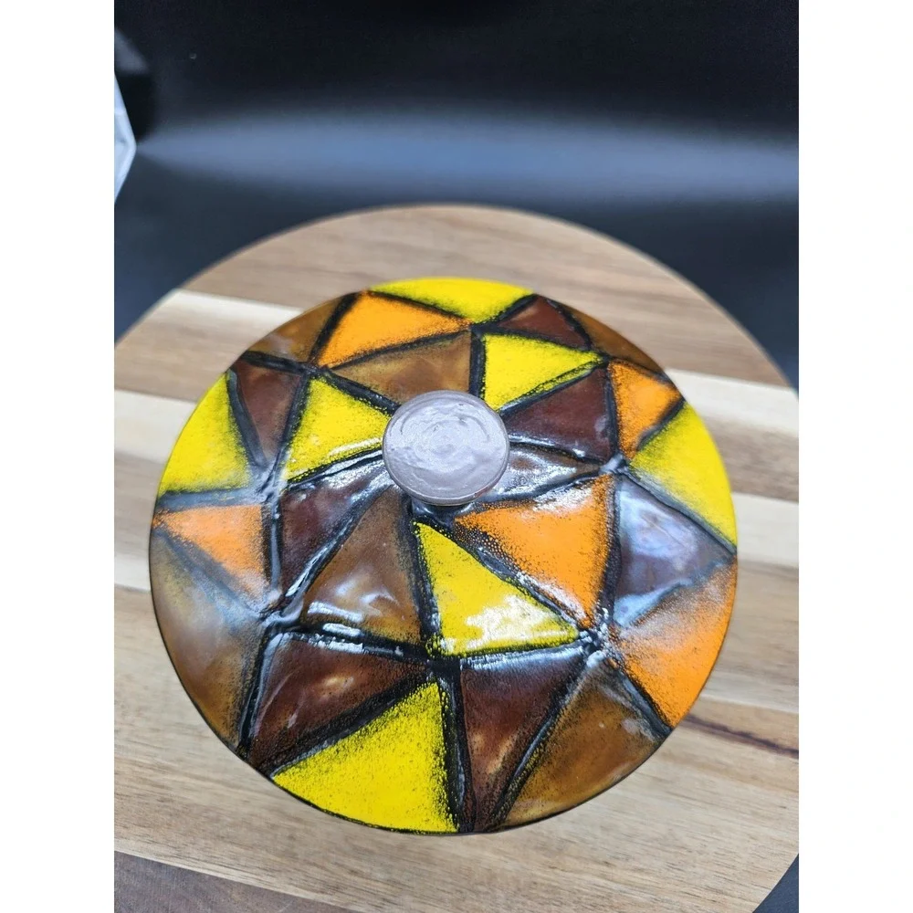 Vintage Bitossi‎ Pottery Italy Covered Candy Dish